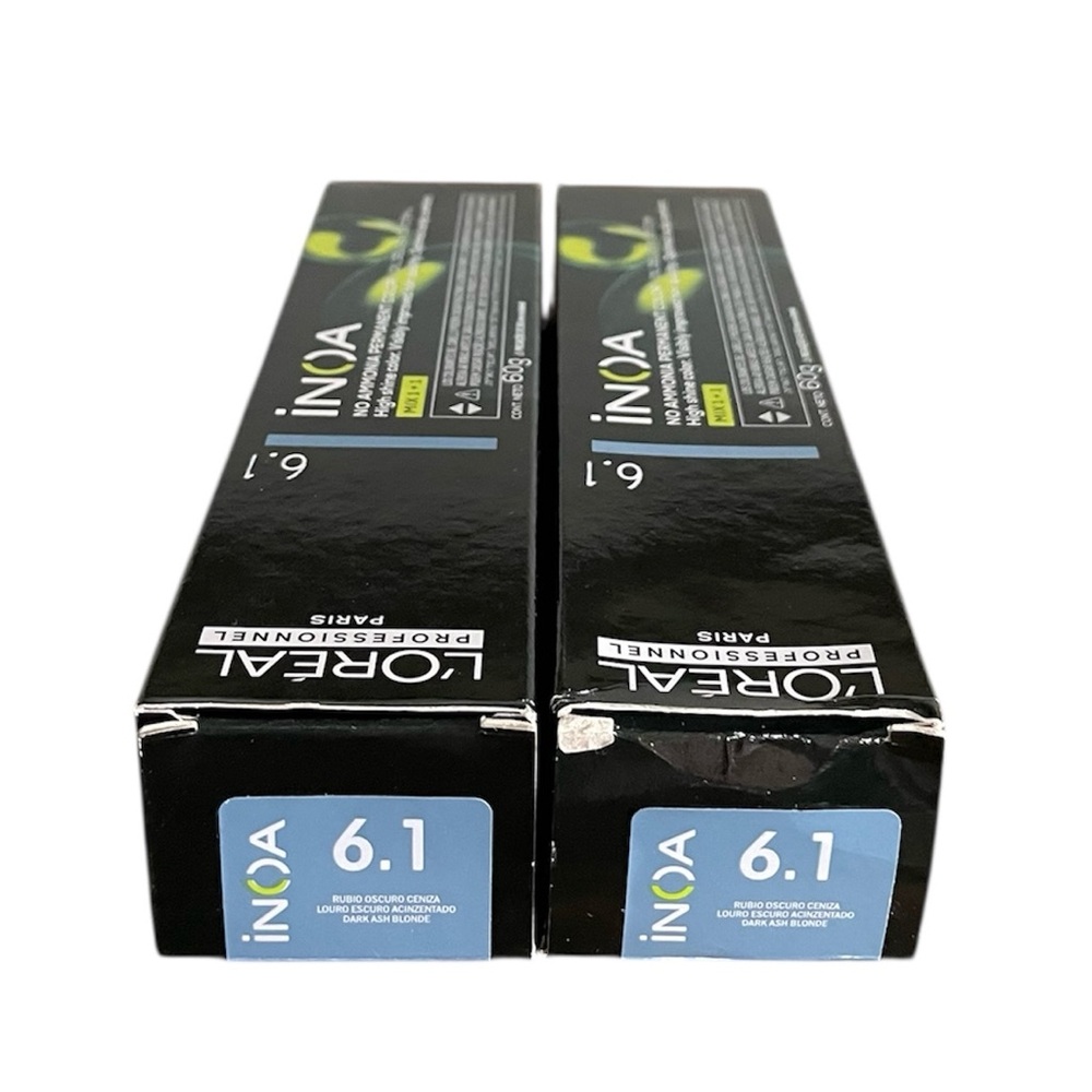 L’OREAL INOÁ Ammonia Free Permanent Hair Color 60g (2.1oz) Color 6.1 - Set of 2